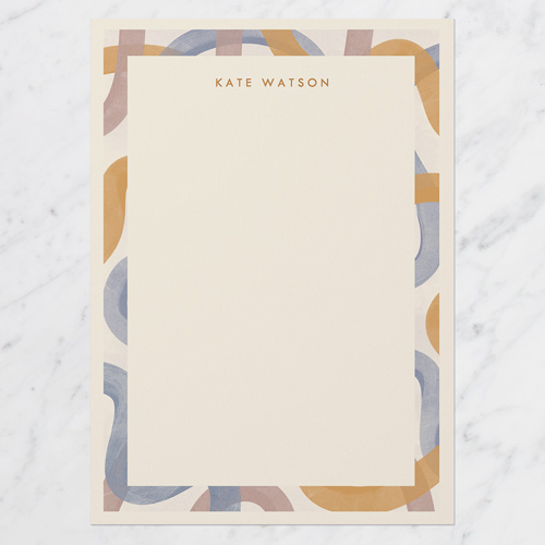 Wild Wiggling Lines Personal Stationery, Blue, 5x7 Flat, Matte, Signature Smooth Cardstock, Square