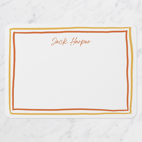 Doubled Lines Personal Stationery, Rounded Corners