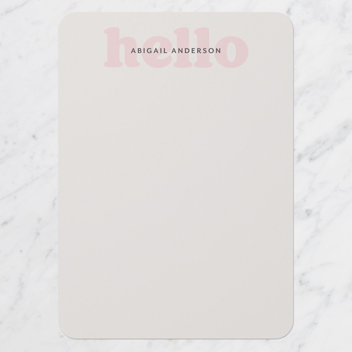 Direct Hello Personal Stationery, Pink, 5x7 Flat, Matte, Signature Smooth Cardstock, Rounded