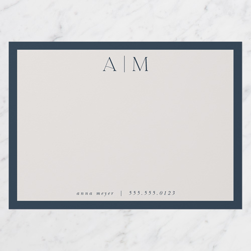 Well Made Monogram Personal Stationery, Square Corners