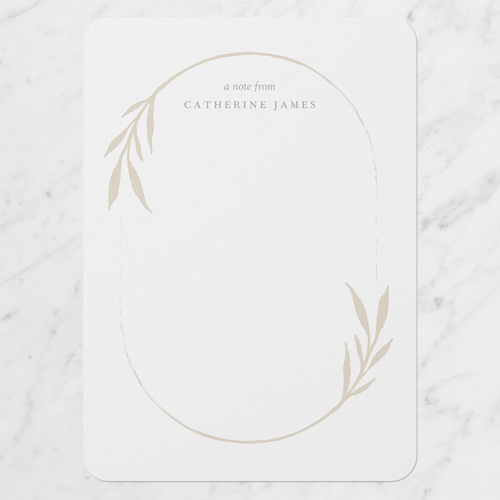Oval Laurels Personal Stationery, Rounded Corners