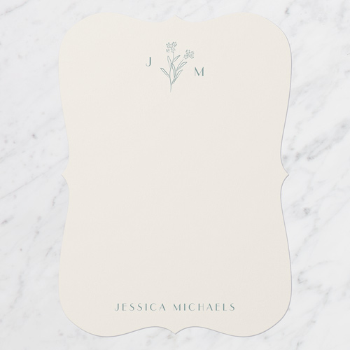 Humble Sprig Personal Stationery, Green, 5x7 Flat, Pearl Shimmer Cardstock, Bracket