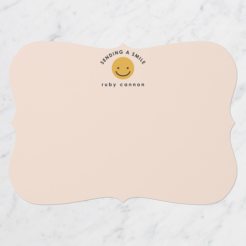 Sending Smiles Personal Stationery, Beige, 5x7 Flat, Pearl Shimmer Cardstock, Bracket