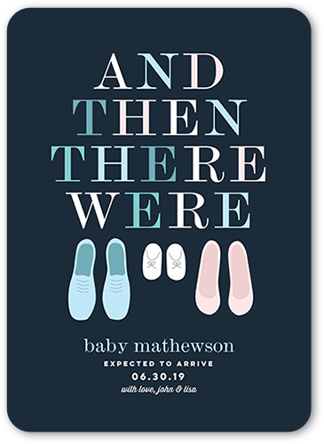 Rounded Edge Pregnancy Announcement Cards