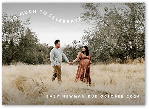 Celebrate Trail Pregnancy Announcement, White, 5x7 Flat, Matte, Signature Smooth Cardstock, Square