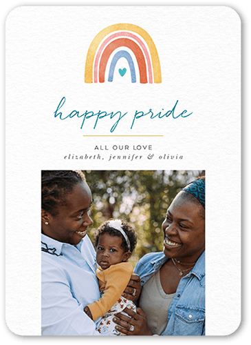 Rainbow Pride Pride Month Greeting Card, Rounded Corners
