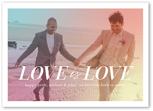 Love Lives Pride Month Greeting Card, Yellow, 5x7 Flat, Matte, Signature Smooth Cardstock, Square