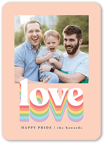 Love Rainbow Pride Month Greeting Card, Rounded Corners