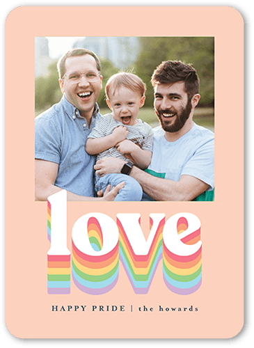 Love Rainbow Pride Month Greeting Card, Beige, 5x7 Flat, Standard Smooth Cardstock, Rounded, Fair Weather