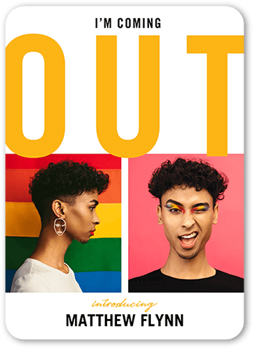 Coming Out Pride Month Greeting Card, White, 5x7 Flat, Pearl Shimmer Cardstock, Rounded, White