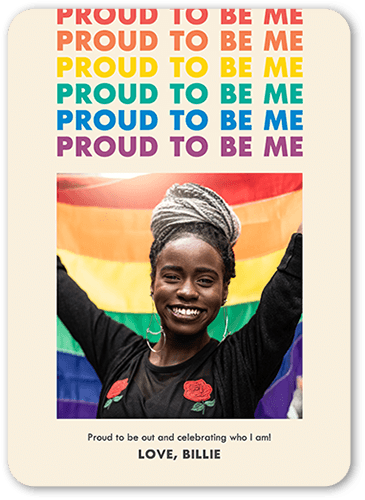 Retro Radiance Pride Month Greeting Card, White, 5x7 Flat, Matte, Signature Smooth Cardstock, Rounded, Almond