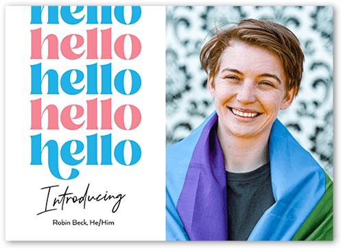 Iconic Introduction Pride Month Greeting Card, White, 5x7 Flat, Pearl Shimmer Cardstock, Square, White