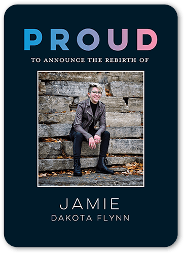 Simply Proud Pride Month Greeting Card, Black, 5x7 Flat, Pearl Shimmer Cardstock, Rounded