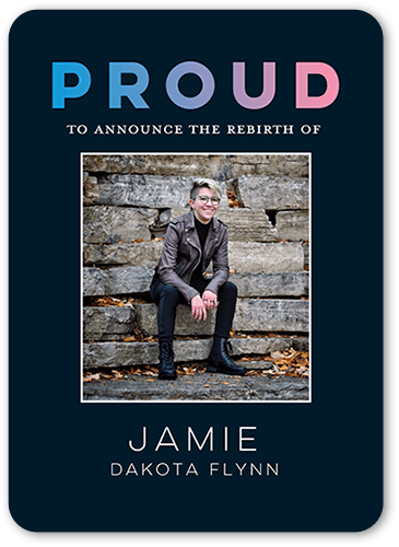 Simply Proud Pride Month Greeting Card, Black, 5x7 Flat, Standard Smooth Cardstock, Rounded