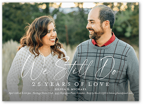 Still Do Wedding Anniversary Invitation, White, 5x7 Flat, Standard Smooth Cardstock, Square