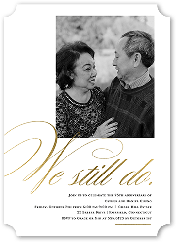 Always Adoring Wedding Anniversary Invitation, White, 5x7 Flat, Matte, Signature Smooth Cardstock, Ticket