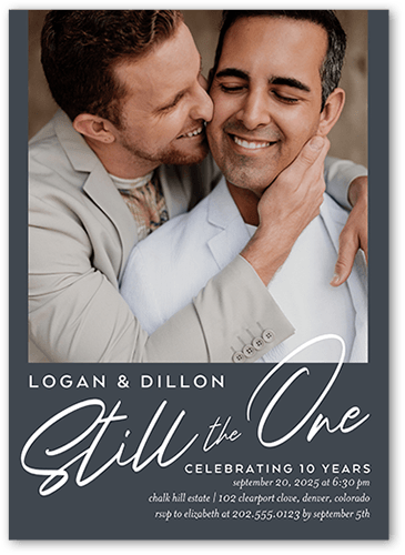 Still The One Wedding Anniversary Invitation, Gray, none, 5x7 Flat, Luxe Double-Thick Cardstock, Square