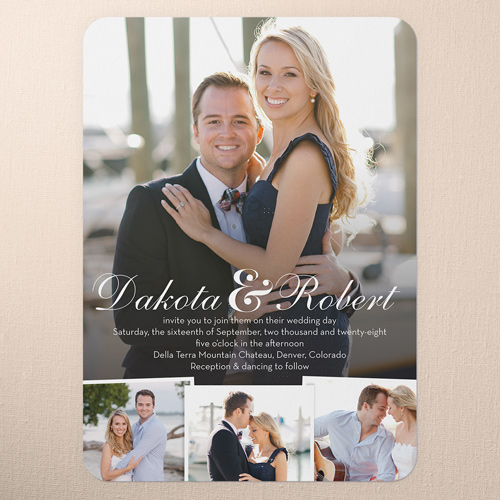 Beginning Of Forever Wedding Invitation, White, Pearl Shimmer Cardstock, Rounded