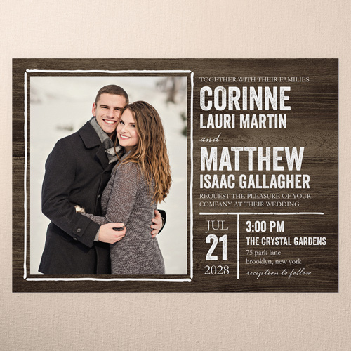 Rustic Enchantment Wedding Invitation, Brown, 100% Recycled Cardstock , Square