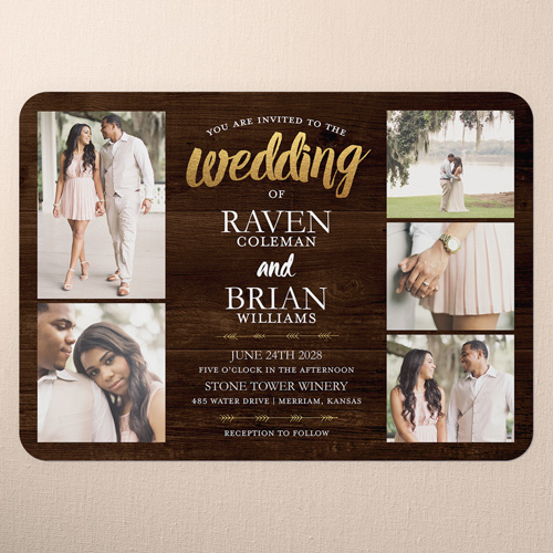 Radiant Devotion Wedding Invitation, Brown, Standard Smooth Cardstock, Rounded
