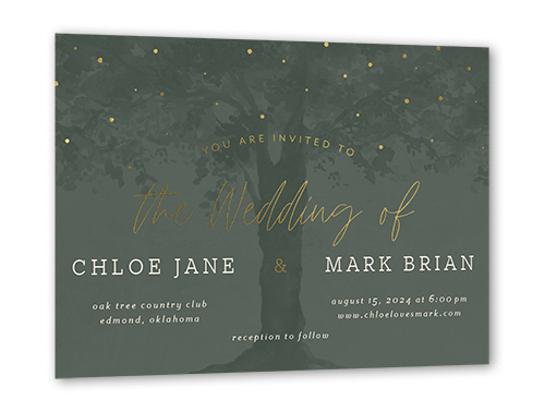 Spring Wedding Invitations With Gold Foil