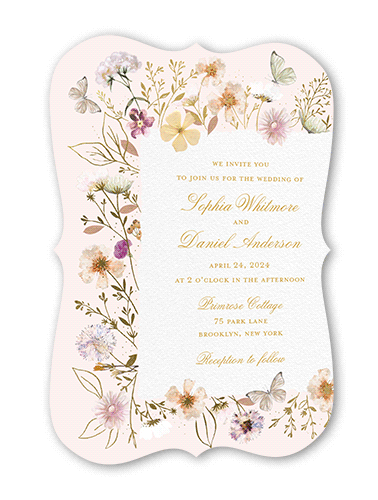 Pink And Gold Wedding Invitations