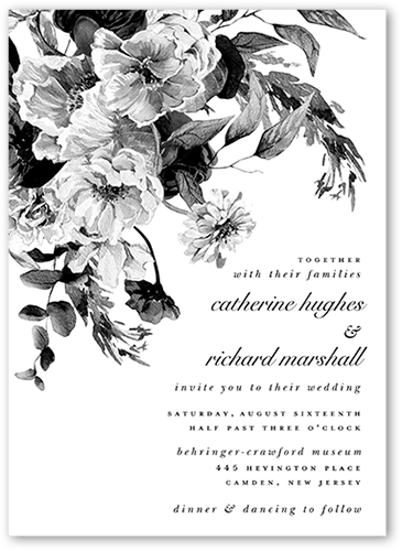 Midnight Verdant Wedding Invitation, White, 5x7 Flat, Standard Smooth Cardstock, Square