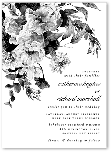 Midnight Verdant Wedding Invitation, White, 5x7 Flat, 100% Recycled Cardstock , Square, White
