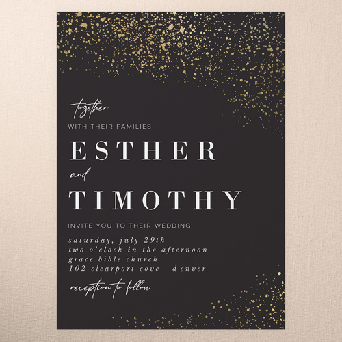 Sparks Fly Wedding Invitation, Grey, 5x7 Flat, Matte, Signature Smooth Cardstock, Square