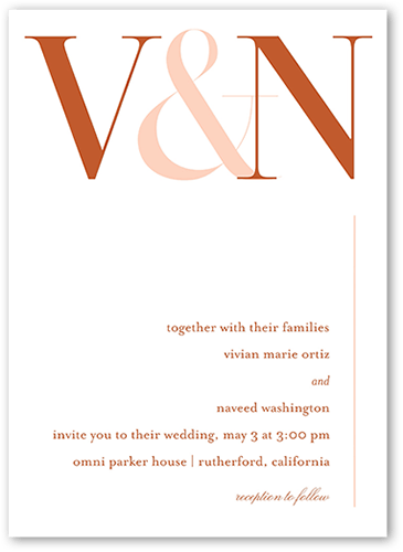 Timeless Toast Wedding Invitation, White, 5x7 Flat, Luxe Double-Thick Cardstock, Square