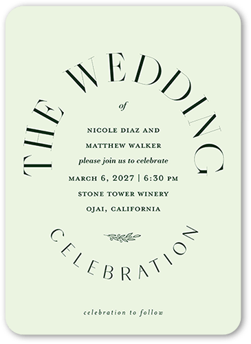 Sage Green Wedding Invitation