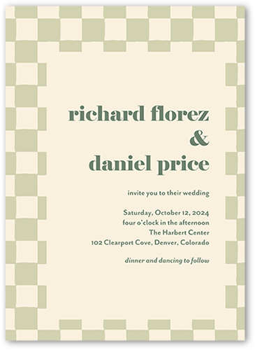 Sage Green Wedding Invitation