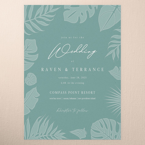 Regional Icons Wedding Invitation, Green, 5x7 Flat, Matte, Signature Smooth Cardstock, Square
