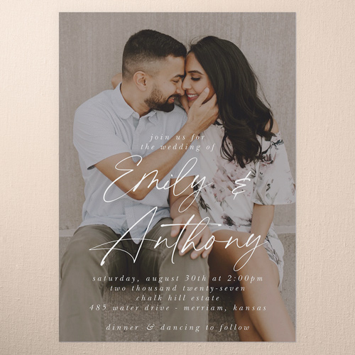 Joining In Joy Wedding Invitation, Grey, 5x7 Flat, Write Your Own, Matte, Signature Smooth Cardstock, Square