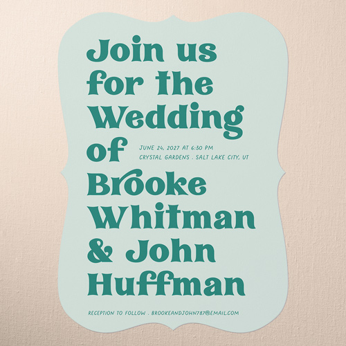 Enchanting Vows Wedding Invitation, Green, 5x7 Flat, Matte, Signature Smooth Cardstock, Bracket