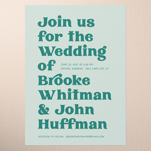 Enchanting Vows Wedding Invitation, Green, 5x7 Flat, Standard Smooth Cardstock, Square