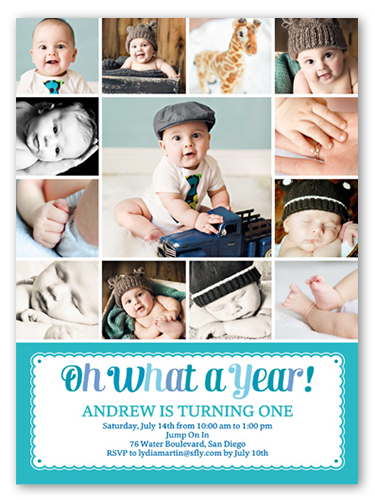 What A Year Boy First Birthday Invitation Shutterfly