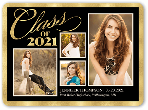 Download Brilliant Grad Border 6x8 Graduation Announcements Shutterfly