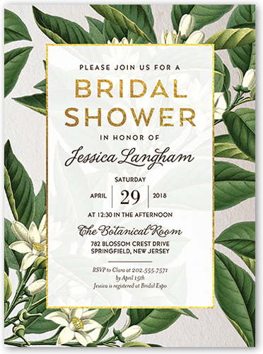 Botanical Dream Bridal Shower Invitation, Green, Luxe Double-Thick Cardstock, Square