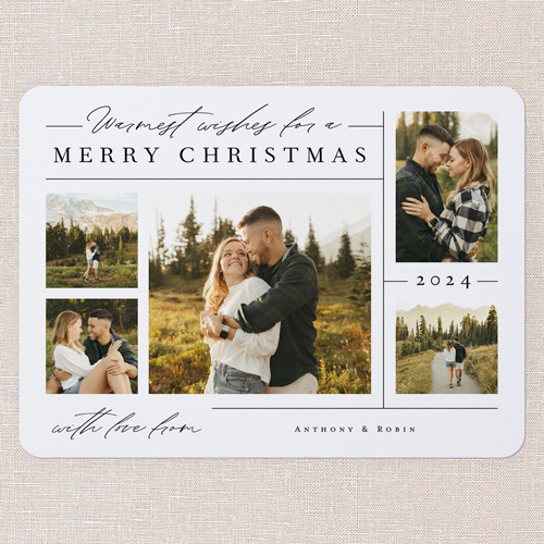 Candid Collage Holiday Card, White, 6x8, Christmas, Matte, Signature Smooth Cardstock, Rounded