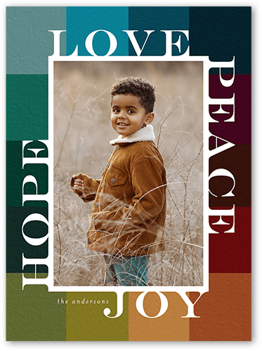 Hopeful Rainbow Holiday Card, Green, 6x8 Flat, Holiday, 100% Recycled Cardstock ?, Square