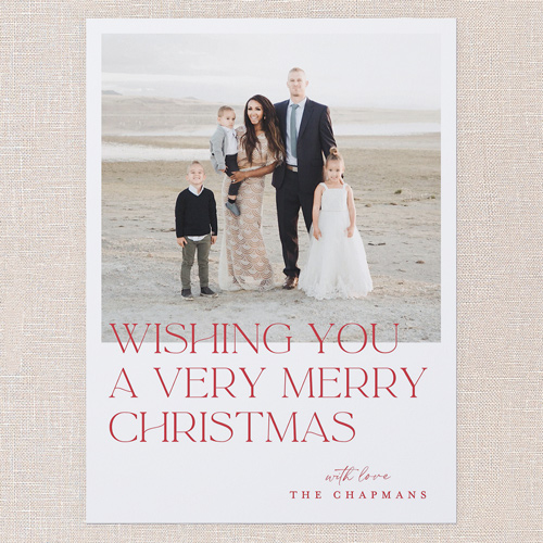 Custom Motif Holiday Card, White, 6x8 Flat, Write Your Own, Luxe Double-Thick Cardstock, Square