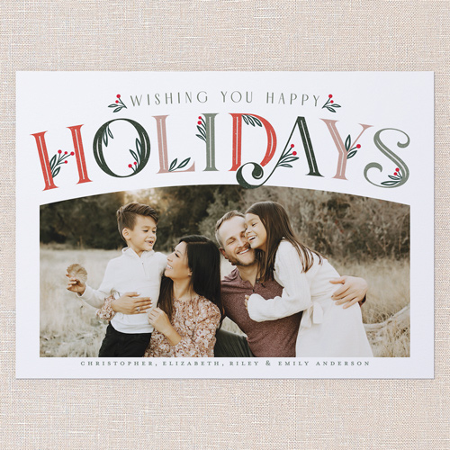 Spectacular Deco Holiday Card, White, 6x8 Flat, Holiday, 100% Recycled Cardstock , Square, White