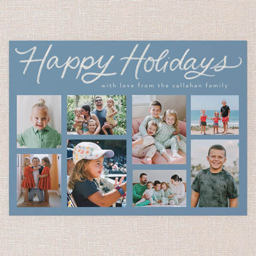 Joining Joy Holiday Card, Blue, 6x8 Flat, Holiday, Pearl Shimmer Cardstock, Square, Marine