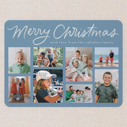 Joining Joy Holiday Card, Blue, 6x8 Flat, Christmas, Signature Smooth Cardstock, Rounded, Marine