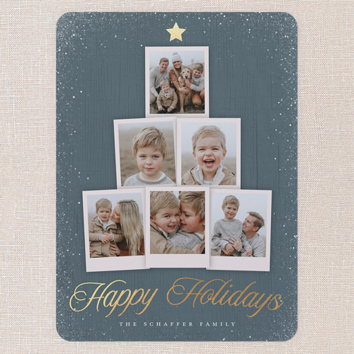 Snapshot Tree Holiday Card, Grey, 6x8 Flat, Holiday, 100% Recycled Cardstock , Rounded, Ore
