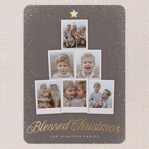 Snapshot Tree Holiday Card, Brown, 6x8 Flat, Religious, Signature Smooth Cardstock, Rounded, Volcano