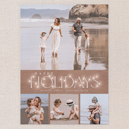 Rustic Bulbs Holiday Card, Brown, 6x8 Flat, Holiday, Luxe Double-Thick Cardstock, Square, Brown