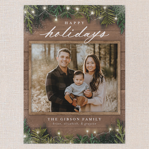 Earnest Evergreen Holiday Card, Beige, none, 6x8 Flat, Holiday, Luxe Double-Thick Cardstock, Square, Rye