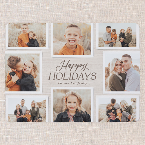 Timeless Collage Holiday Card, Beige, 6x8 Flat, Holiday, Pearl Shimmer Cardstock, Rounded, Beige